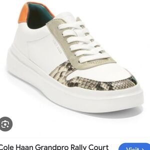 Cole Haan White Sneakers with Snake Print